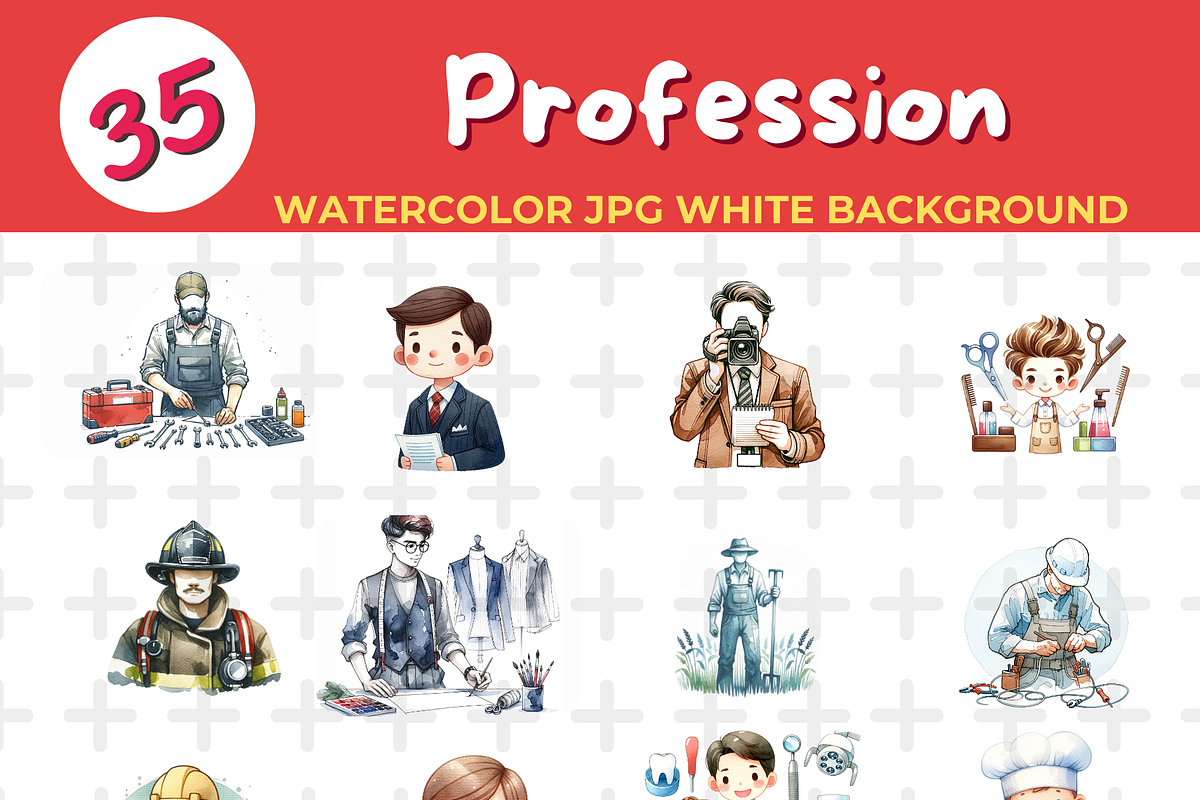 Profession watercolor Jpg Background, a Person Illustration by John_Walker (Photo 2 of 3)