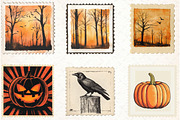 Vintage Halloween Postage Stamp Clip, an Illustration by Libby Wishes (Thumbnail 4 of 7)