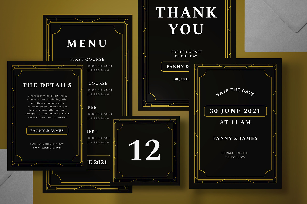 Wedding Invitation Set, an Invitation Template by graphicook (Photo 1 of 3)