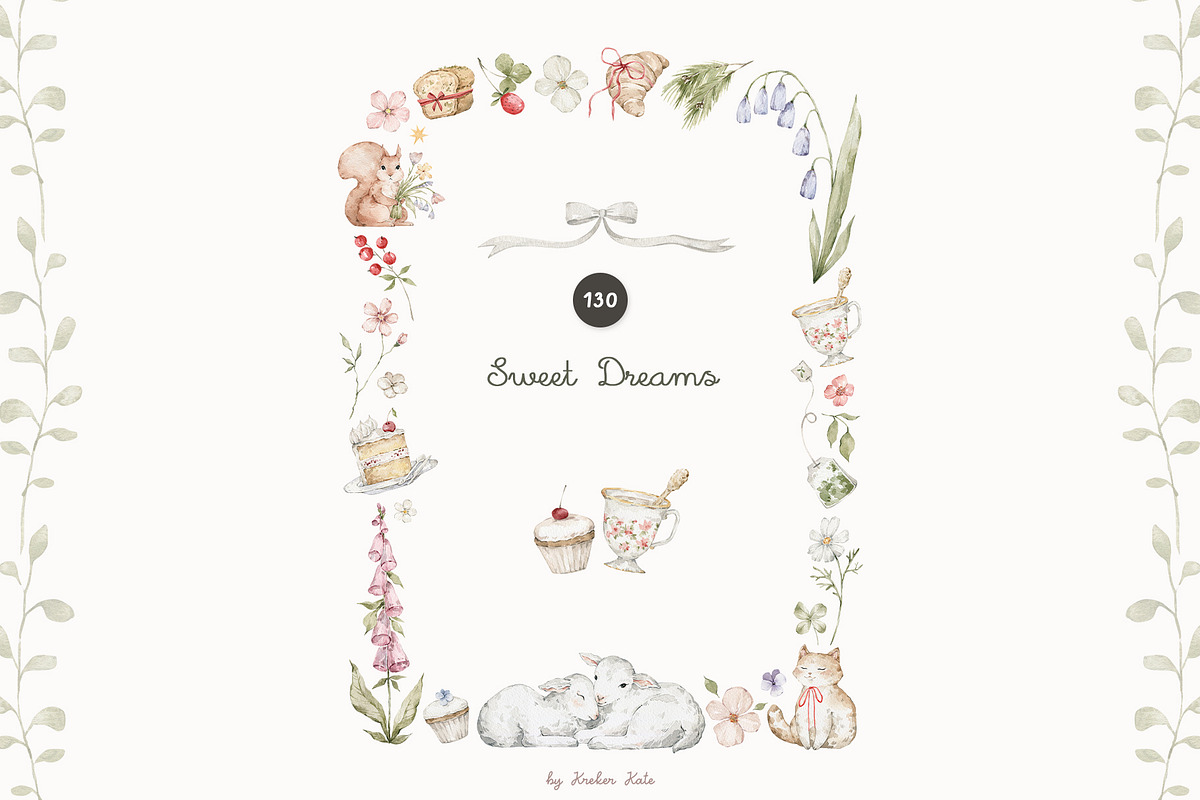 Sweet Dreams. Watercolor animals, an Animal Illustration by Kreker Kate (Photo 4 of 9)
