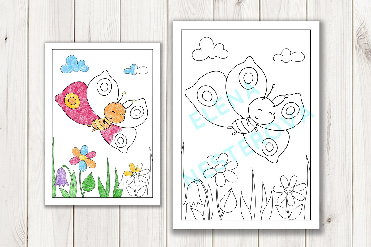 Coloring Pages with insects, an Illustration by Elena Nesterova (Photo 2 of 7)