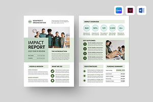 Impact Report | Canva, MS Word, Indd, a Flyer Template by Leaflove