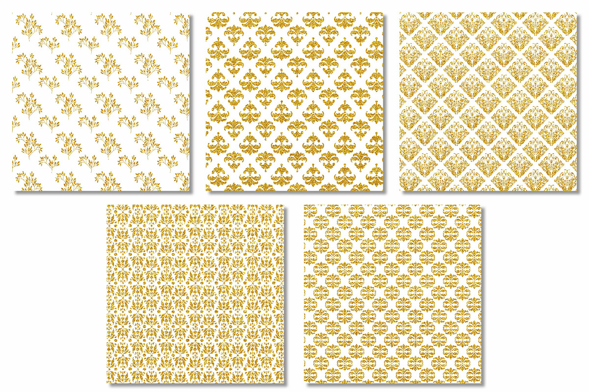 Gold Foil Pattern Digital Papers, a Pattern Graphic by Scrapbook Gems (Photo 2 of 3)
