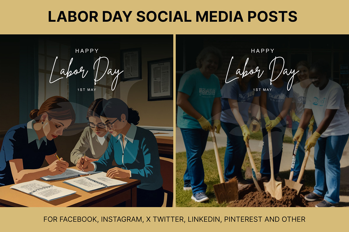 61 Labor day social media posts set, a Social Media Template by Walldecorated (Photo 28 of 29)