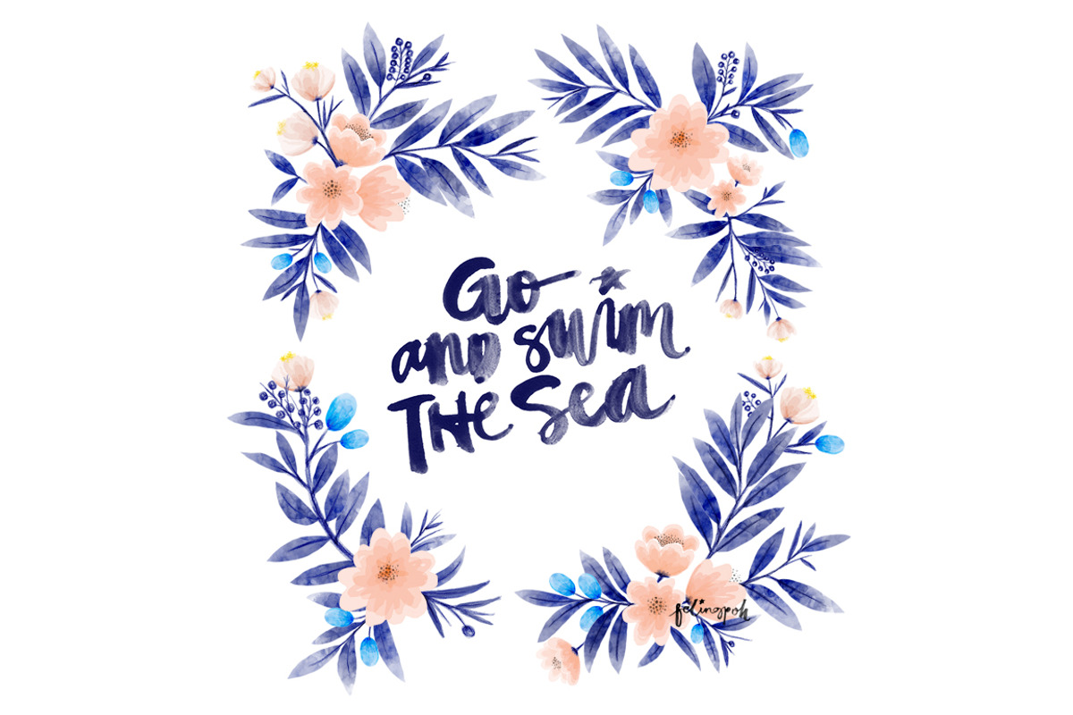 Watercolor Floral Wreath 4, an Illustration by hellopop design (Photo 1 of 3)