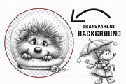 Funny Christmas Hedgehog Sketch Art, an Illustration by Libby Wishes (Thumbnail 9 of 9)