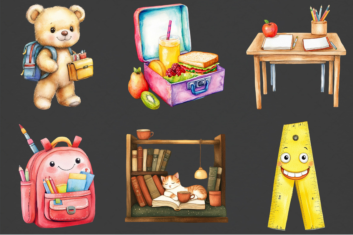 Back To School Sublimation Clipart, a Seasonal Illustration by Rose Art (Photo 2 of 4)
