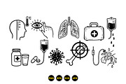 Medical Health Care Icon Set, an Illustration by designvectx (Thumbnail 2 of 3)