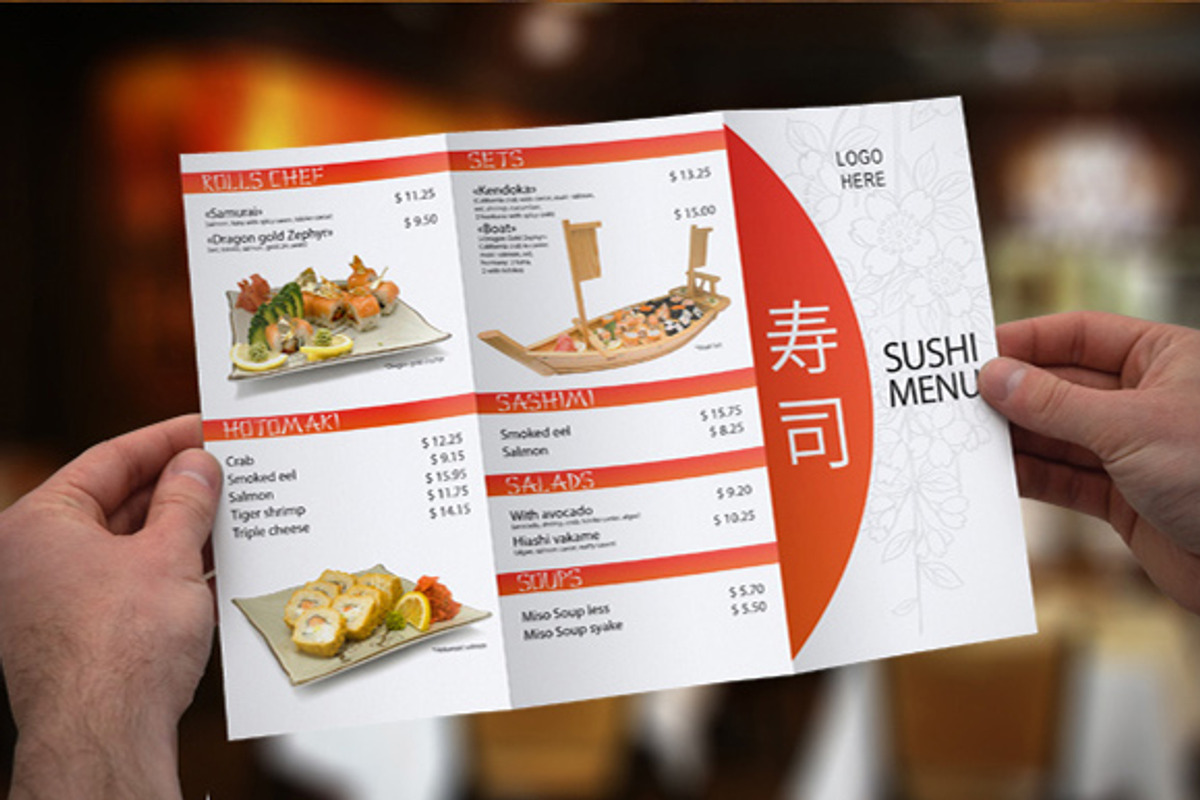 Tri-Fold Sushi Menu Template, a Brochure Template by ItemBridge (Photo 1 of 5)