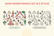 Yoga Meditation Practice Set Vector, an Object Graphic by 35lab (Thumbnail 3 of 6)