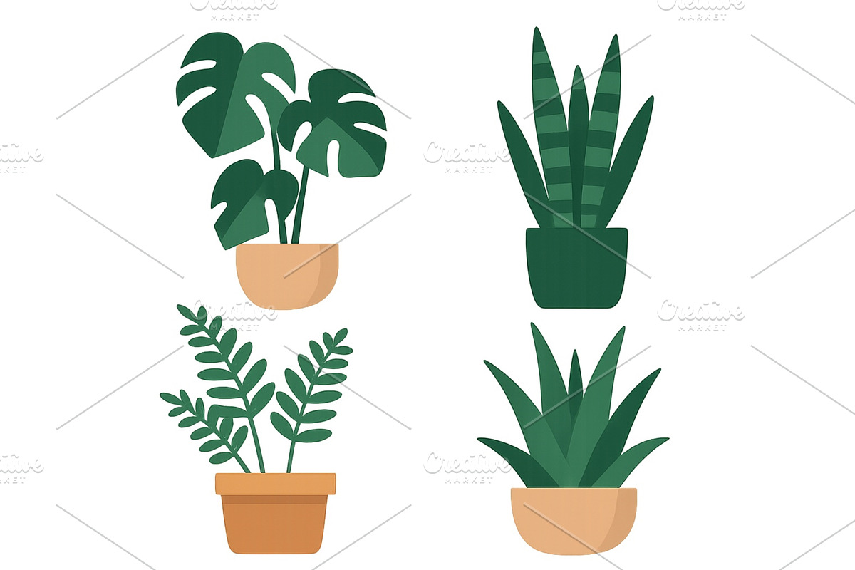 Collection of indoor plants in, an Object Illustration by ZinetroN