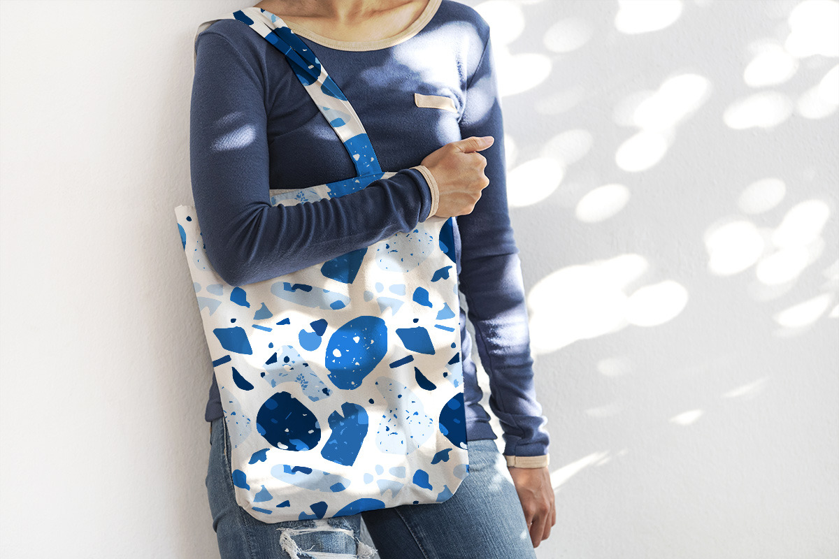 Abstract Blue Terrazzo Patterns, a Pattern Graphic by Julie&Taily (Photo 4 of 9)