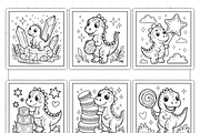 Bold Easy Cute Dinosaur Coloring Pag, an Animal Illustration by Ink Gallery (Thumbnail 9 of 9)
