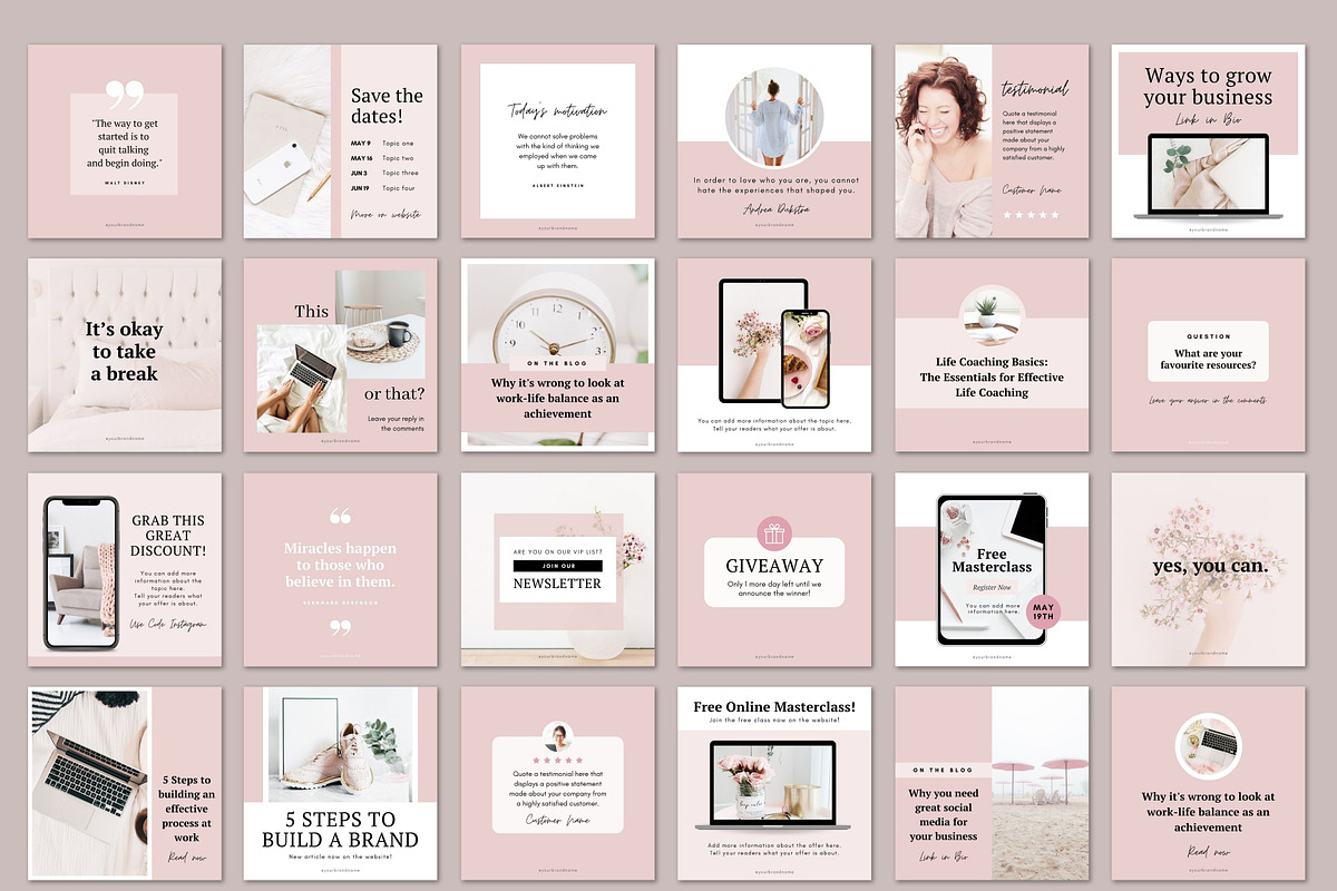 Amelia Instagram Templates Canva, a Social Media Template by DeeBeeDesign (Photo 9 of 10)