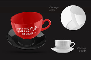 Glossy Coffee Cup Mockup Set