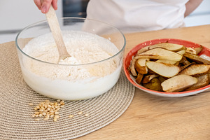 Baker occupation mixing dough hand pear kitchen, a Food & Drink Photo by Photo Drive Studio