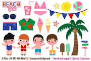 Beach Time Digital Clipart, an Object Illustration by Cozy Cat Design (Thumbnail 1 of 3)