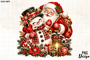 Santa and Snowman Christmas PNG, an Object Graphic by Cut File (Thumbnail 2 of 3)