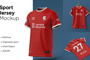 Jersey Mockup Front & Back Views, a Shirt Mockup by graphicsauce