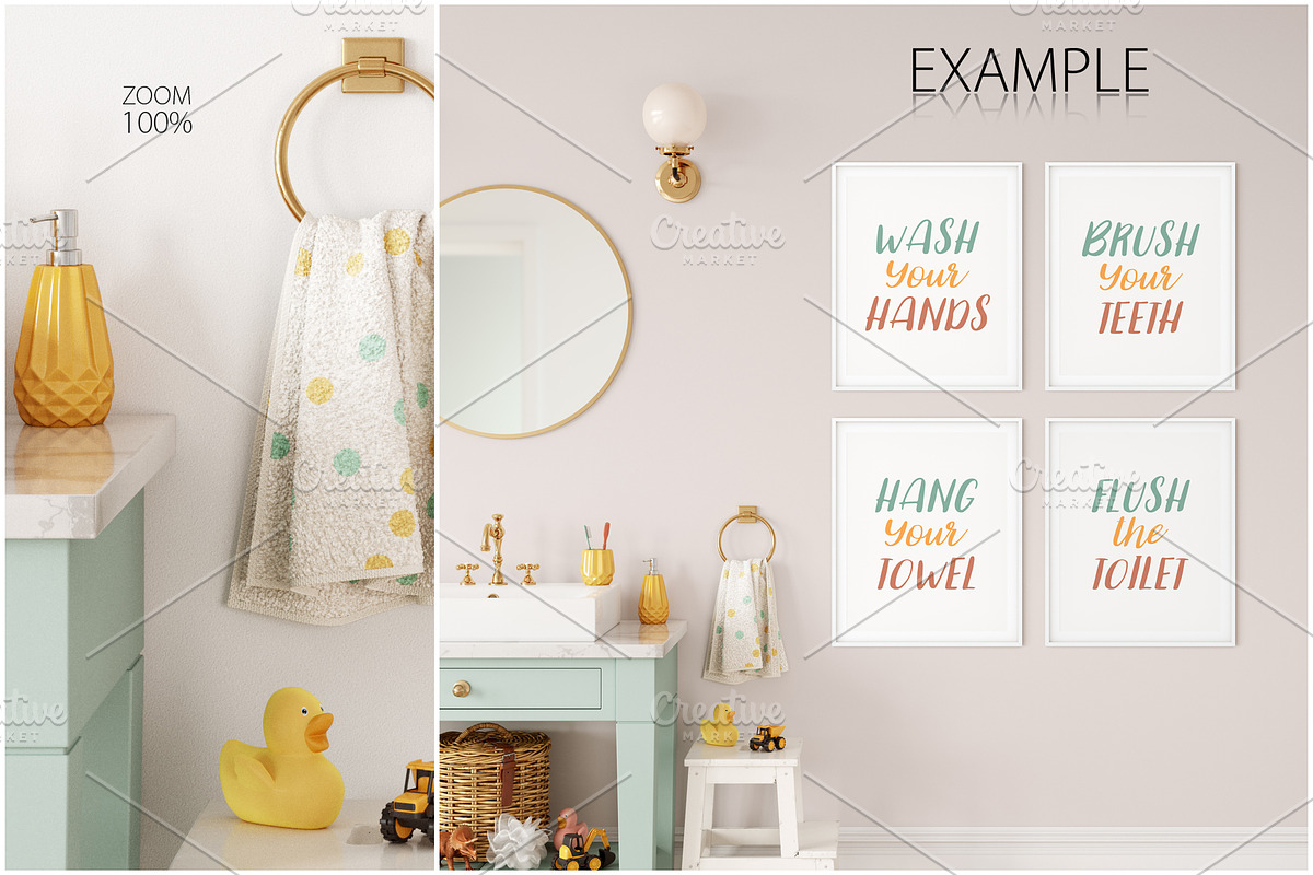 Kids Frames & Wall Mockup Bundle - 6, a Print Template by Yuri-U (Photo 21 of 28)