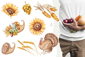 Watercolor Thanksgiving Clip Art