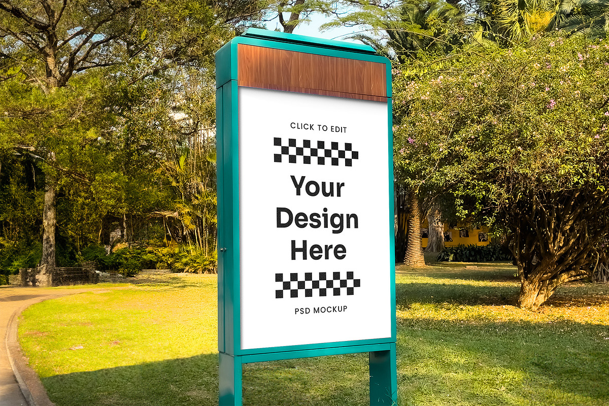 Digital Poster Mockup in Public Park, an Advertising Mockup by rodrigofkaminski (Photo 2 of 4)