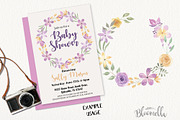 Lilac & Lemon Watercolor Flowers, an Illustration by Bloomella (Thumbnail 2 of 6)