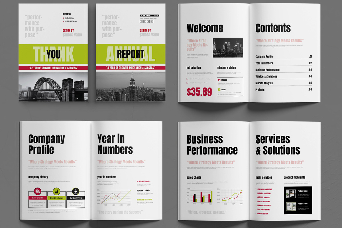 Annual Report Design Template, a Brochure Template by MightyDesign (Photo 2 of 6)