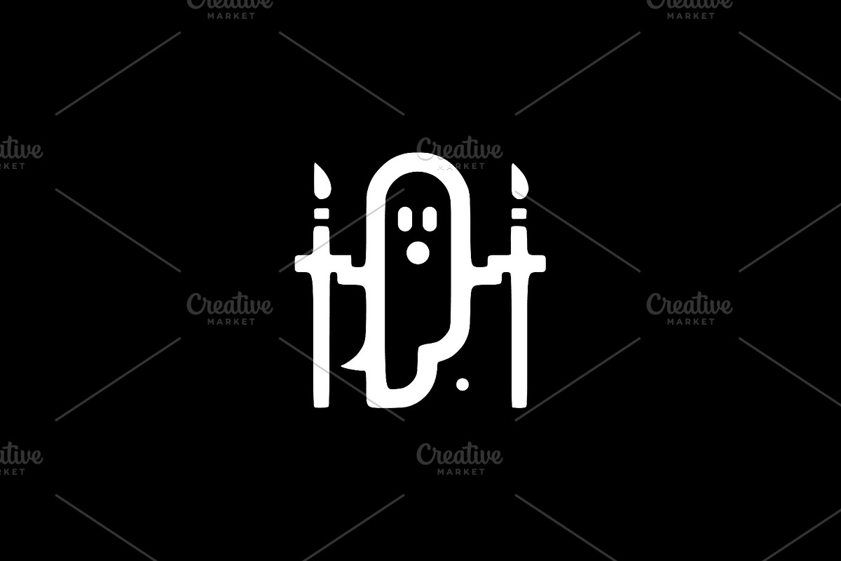 Ghost Candle Line Art Vector, a Seasonal Illustration by Vectorium Studio (Photo 2 of 4)