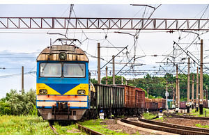Freight electric train in Donetsk, a Transportation Photo by Leonid Andronov