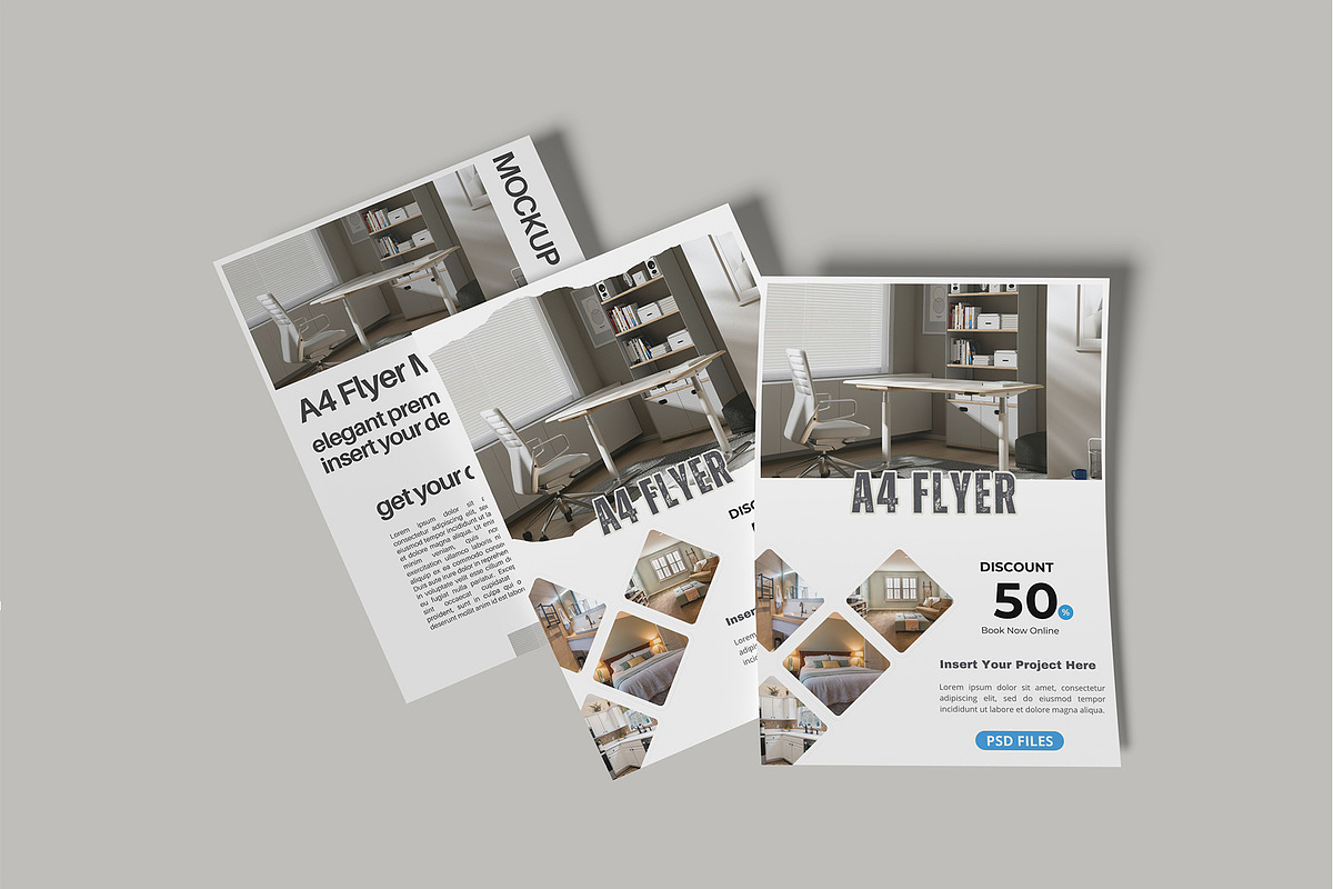 A4 Flyer Mockup, an Advertising Mockup by lamorastudio (Photo 4 of 12)
