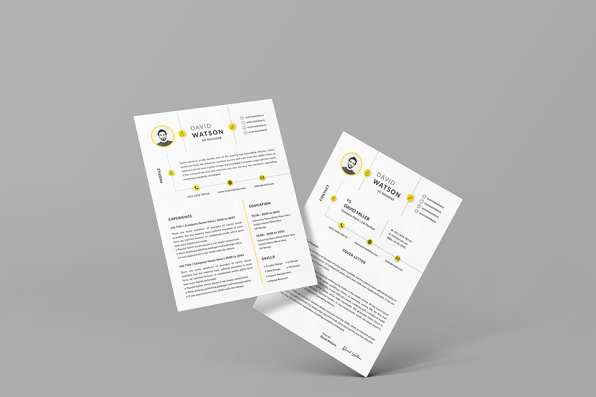 cv resume word and canva template, a Resume Template by mijli (Photo 9 of 10)