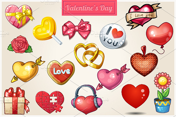 Hearts Icons For Valentines Day
