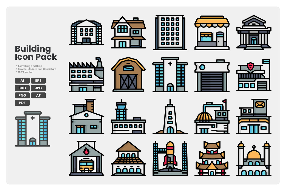 Building Icons, a Duotone Icon by erifqizeicon (Photo 1 of 3)