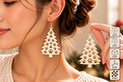 Christmas Tree Earrings Laser Cut, an Object Graphic by Canvas Craft (Thumbnail 1 of 4)