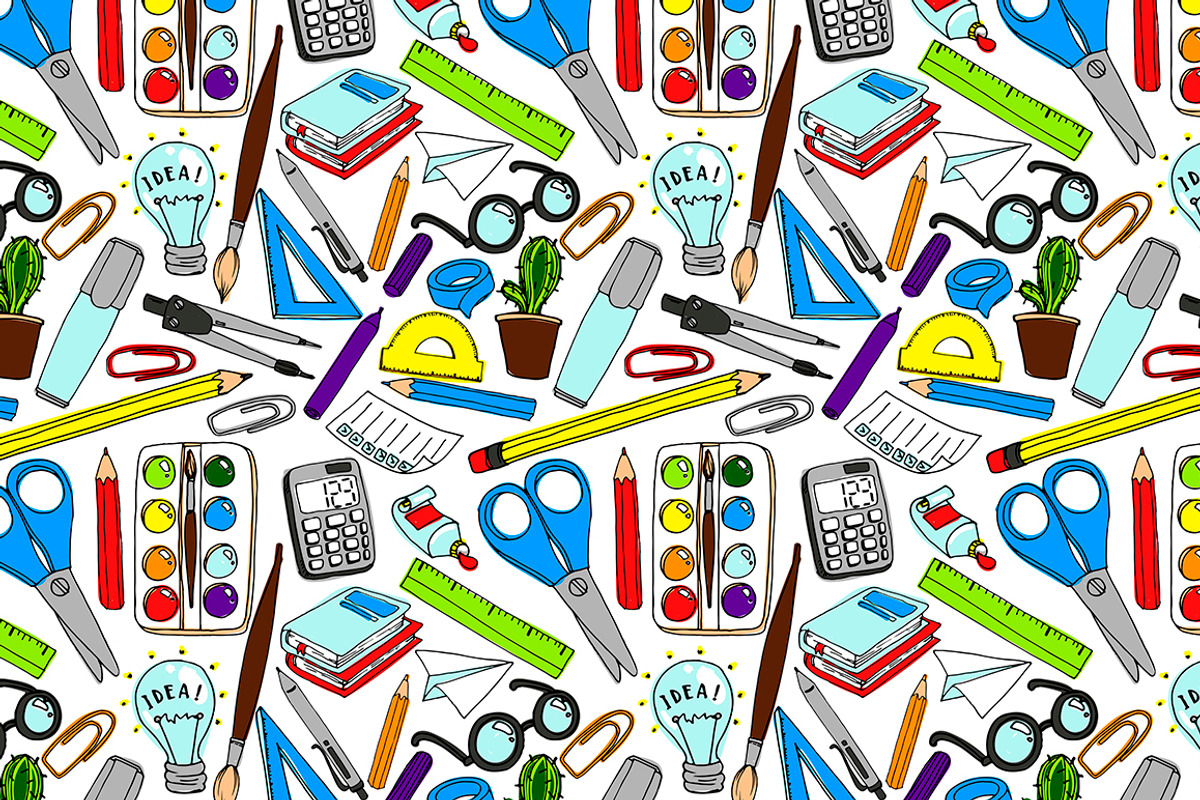 Back to school seamless pattern, a Pattern Graphic by kizi