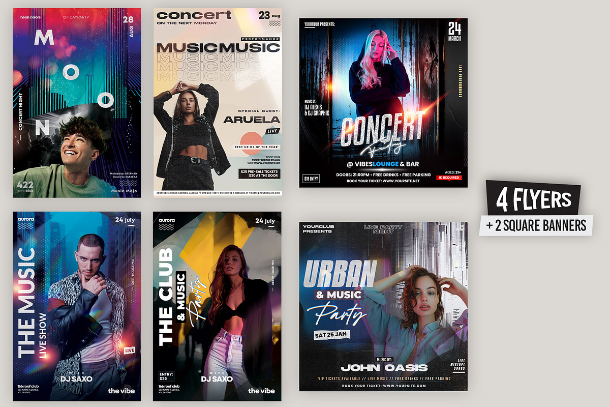 Event Party Flyer & Banner Templates, a Flyer Template by PixelsDesign (Photo 2 of 2)