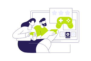 Console gaming isolated cartoon, a Technology Illustration by Visual Generation