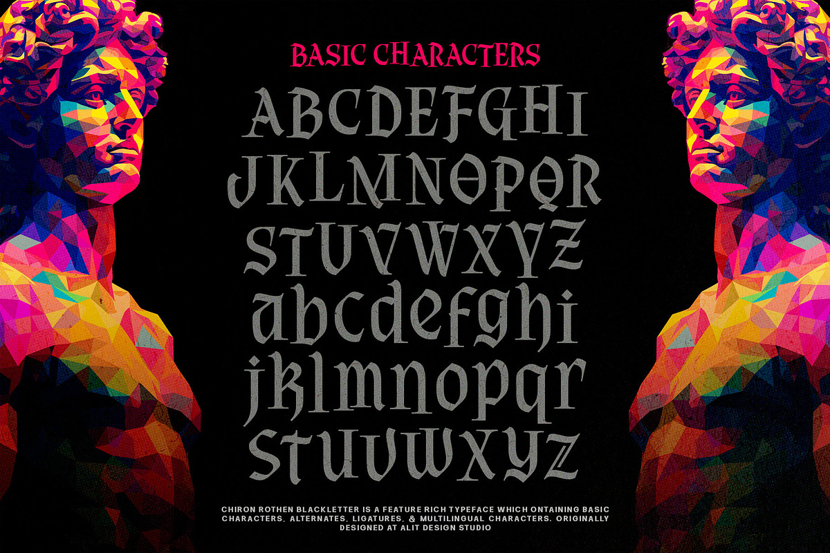 Chiron Rothen Typeface, a Blackletter Font by alit design (Photo 4 of 20)