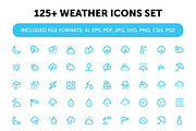 125+ Weather Icons Set, an Outline Icon by Vectors Market (Thumbnail 1 of 3)