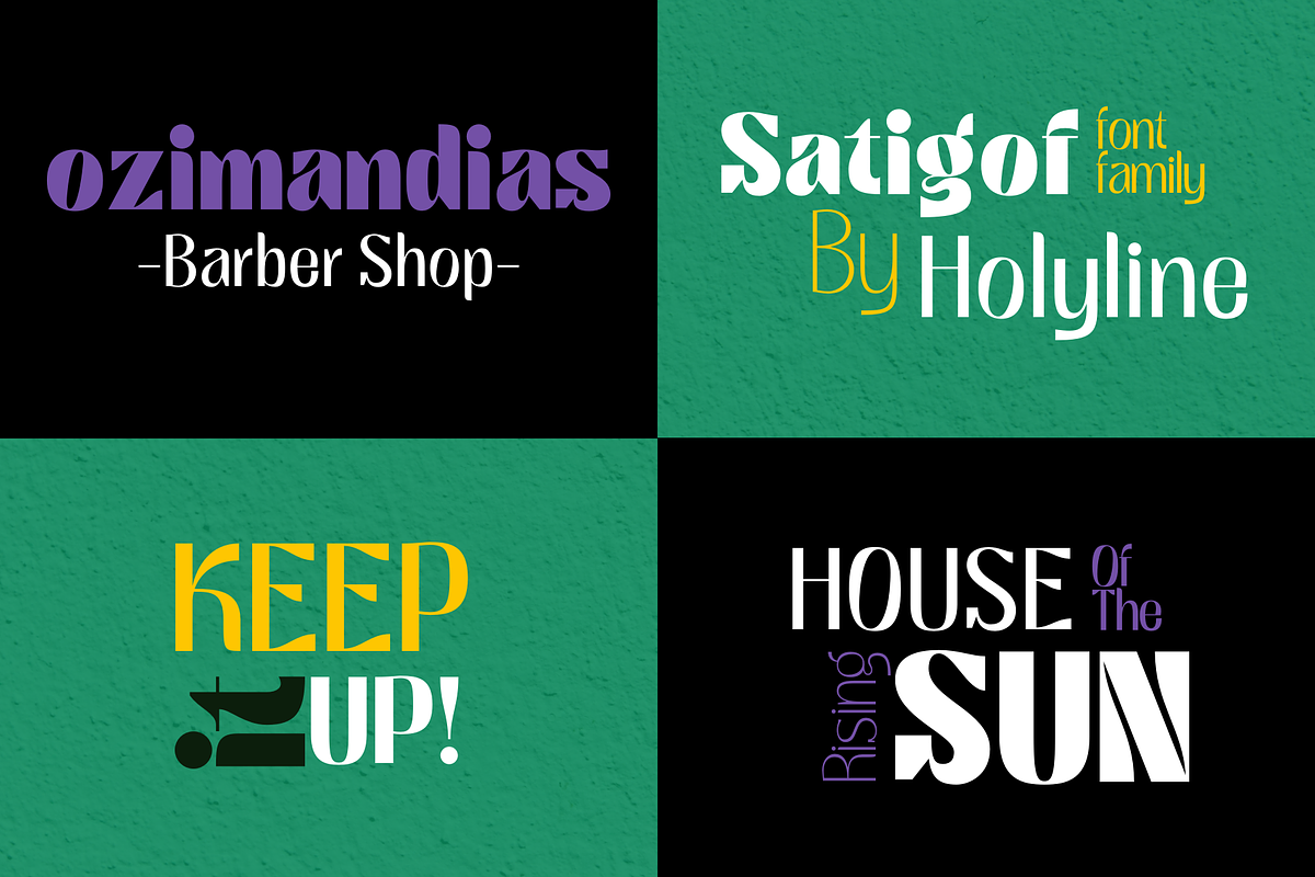 Satigof - Display Family, a Sans Serif Font by Holyline Design (Photo 14 of 16)