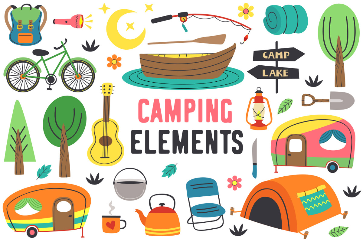 summer camping, a Texture Illustration by NataKa