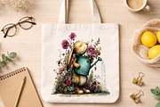 Whimsical Spring Rabbits Clipart PNG, an Illustration by Canvas Craft (Thumbnail 6 of 7)