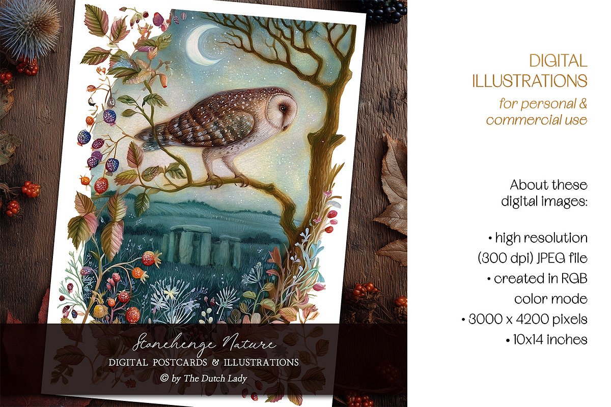 Stonehenge Nature Digital Postcards, an Animal Illustration by The Dutch Lady Designs (Photo 5 of 7)