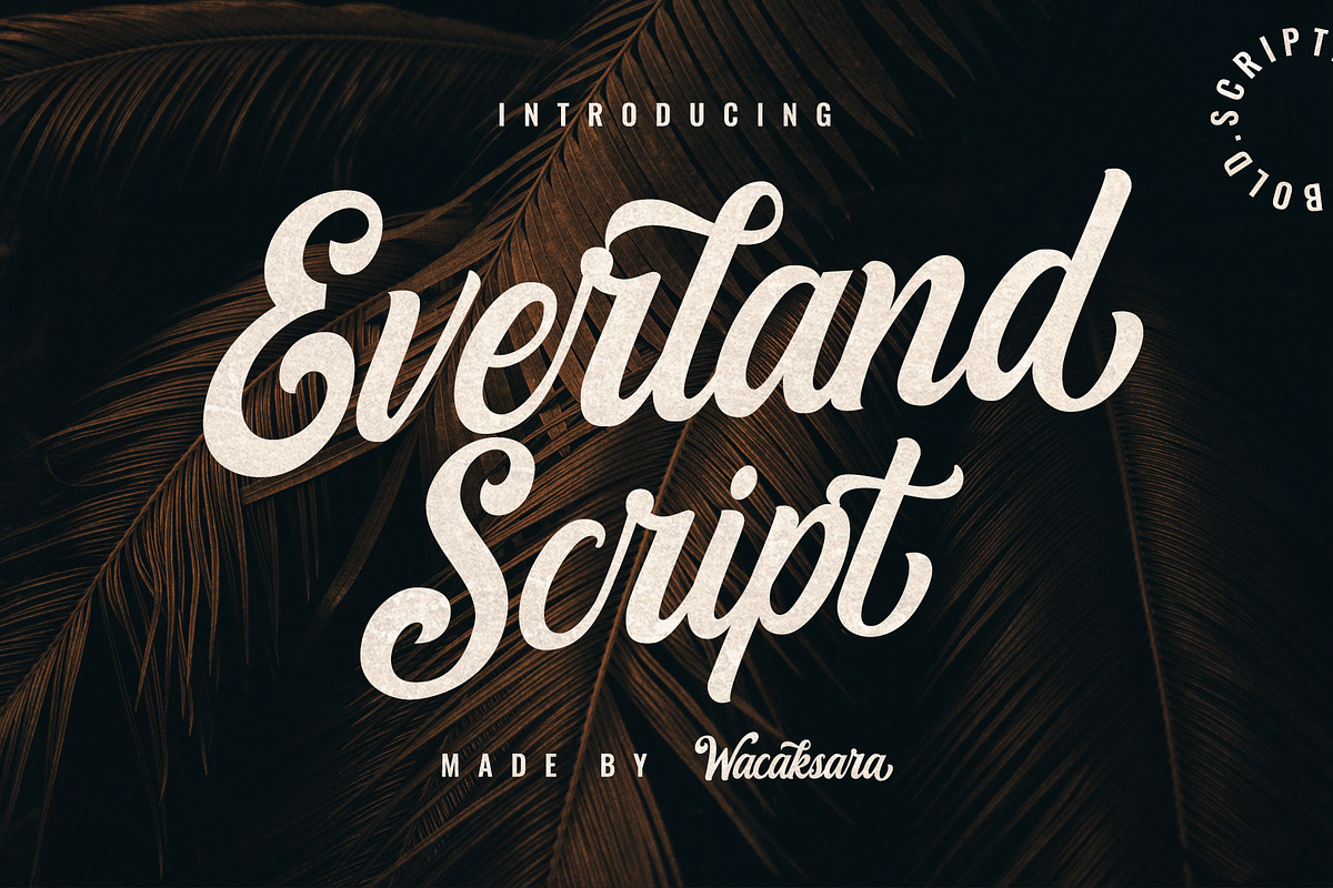 Everland Script, a Script Font by Wacaksara Co. (Photo 1 of 9)