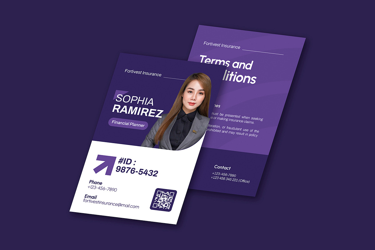 Fortivest Insurance - ID Card, a Card Template by Esensifiksi.studio (Photo 2 of 3)