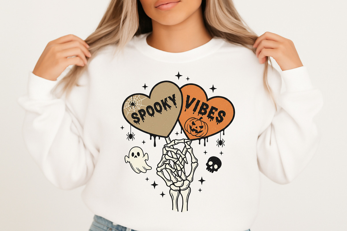 Spooky vibes Skeleton T-shirt Design, an Illustration by Libby Wishes (Photo 2 of 6)