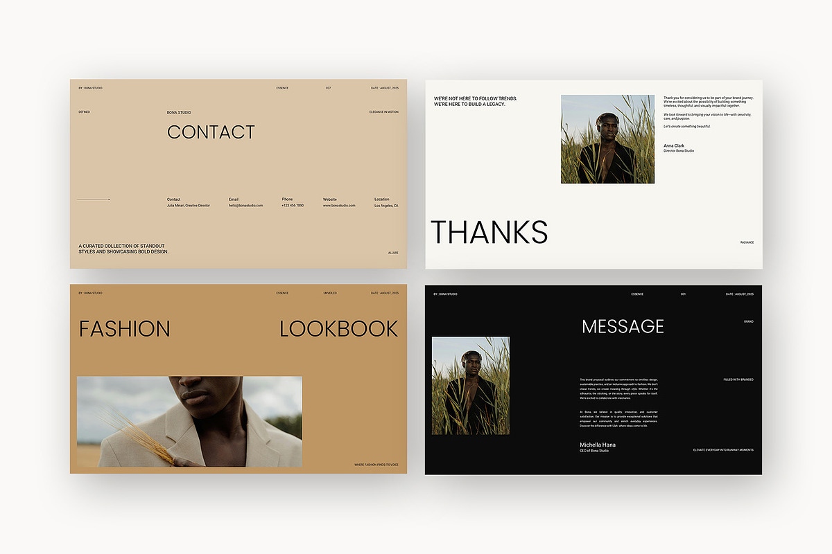 Bona : Lookbook Deck Google Slides, a Presentation Template by Punkl Camp (Photo 9 of 16)