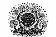 50 Mystical Galaxy Forest Silhouette, a Technology Illustration by Amazin_art (Thumbnail 20 of 21)