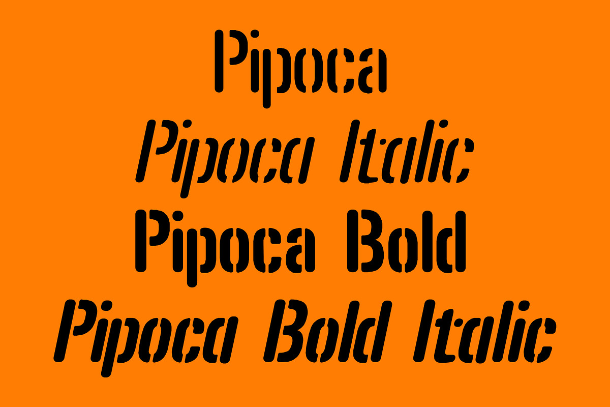 Pipoca - a stencil font preview 2